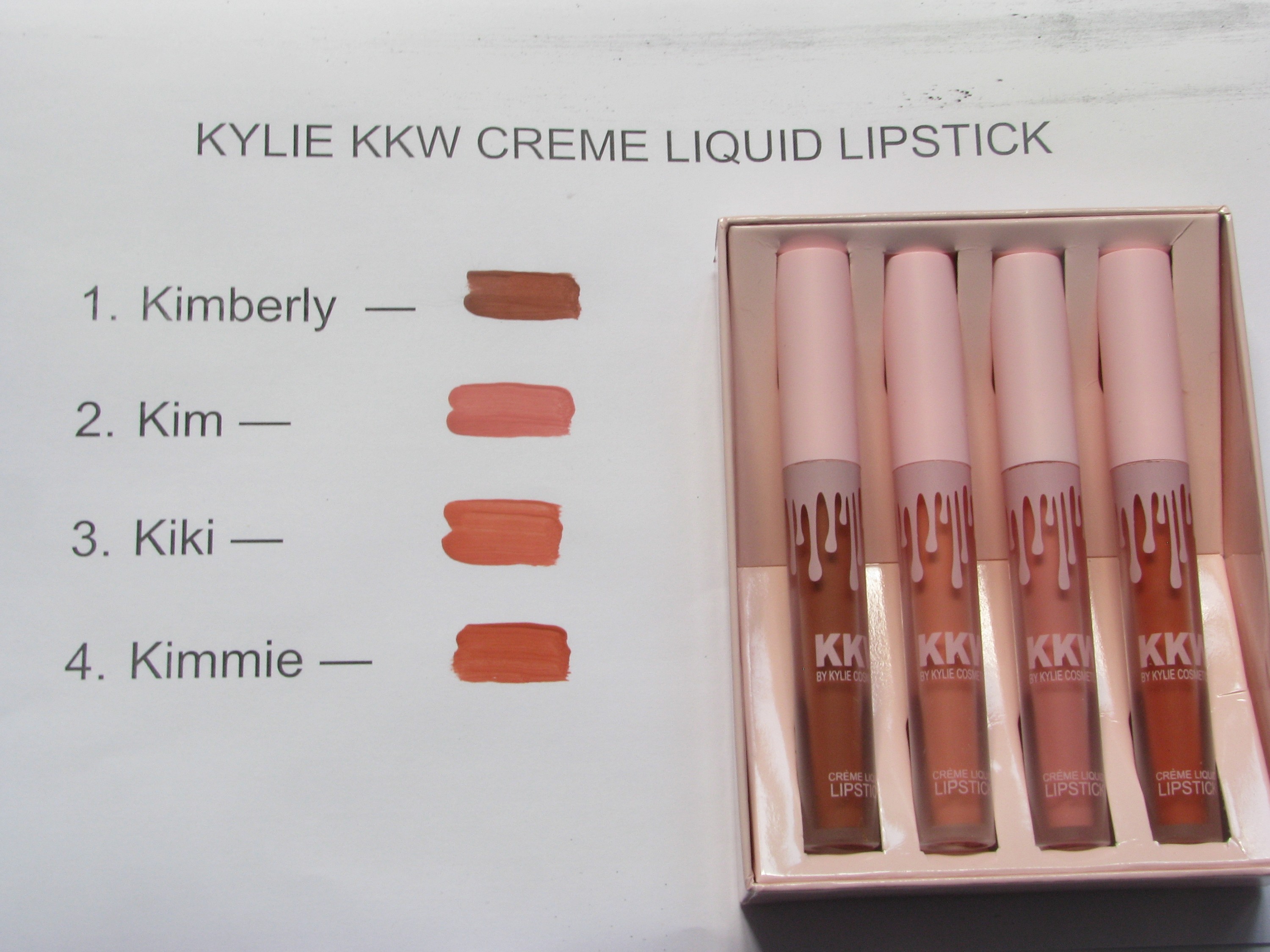 Kylie kkw creme liquid lipstick.