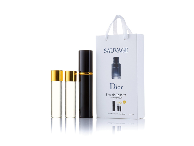 парфюмерия, косметика, духи Christian Dior Sauvage 3х15ml мини в подарочной упаковке Мужские