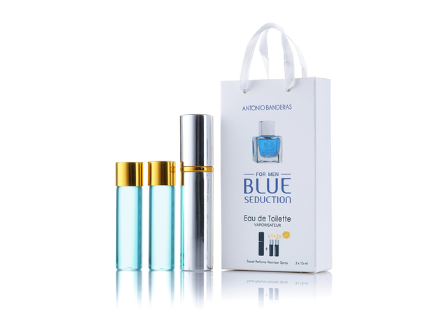 парфюмерия, косметика, духи Antonio Banderas Blue Seduction men 3х15ml мини в подарочной упаковке Мужские