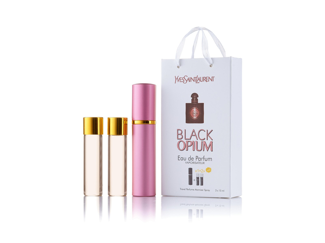 парфюмерия, косметика, духи Yves Saint Laurent Black Opium 3х15ml мини в подарочной упаковке Женские