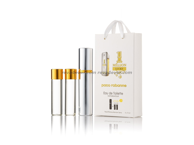 парфюмерия, косметика, духи Paco Rabanne 1 Million Lucky edp 3x15ml парфюм мини в подарочной упаковке Мужские