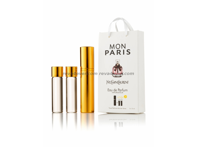 парфюмерия, косметика, духи Yves Saint Laurent YSL Mon Paris edp 3x15ml парфюм мини в подарочной упаковке Женские