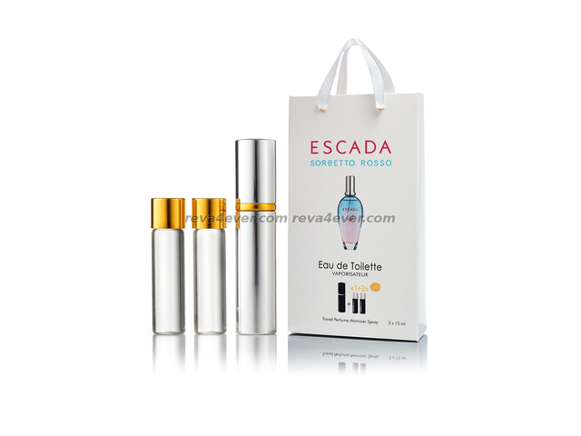 парфюмерия, косметика, духи Escada Sorbetto Rosso edp 3x15ml парфюм мини в подарочной упаковке Женские