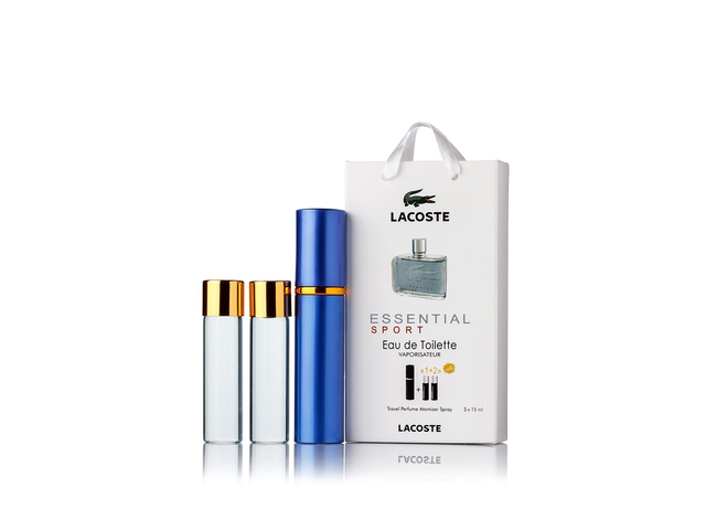 парфюмерия, косметика, духи Lacoste Essential Sport edt 3x15ml в подарочной упаковке Мужские