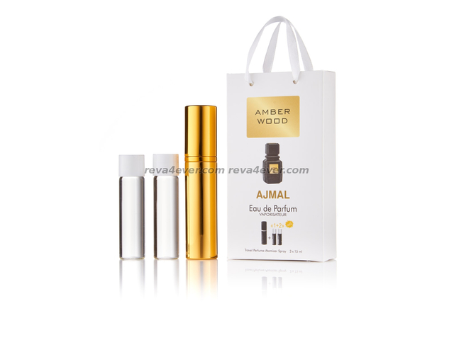 парфюмерия, косметика, духи Ajmal Amber Wood edp 3x15ml в подарочной упаковке унисекс