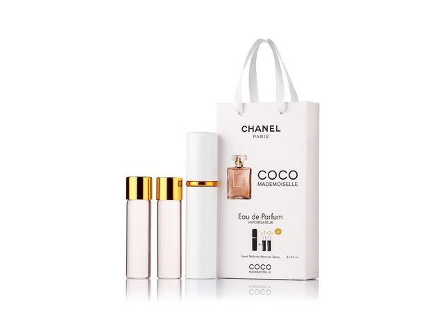 парфюмерия, косметика, духи Chanel Coco Mademoiselle edt 3х15ml в подарочной упаковке Женские