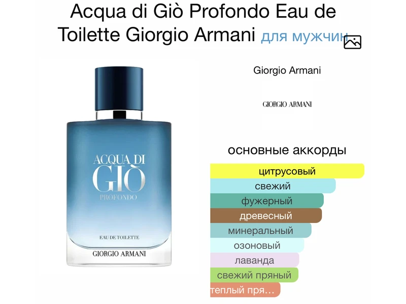 Armani Acqua di Giò Profondo Eau de Toilette 10ml масло абсолю