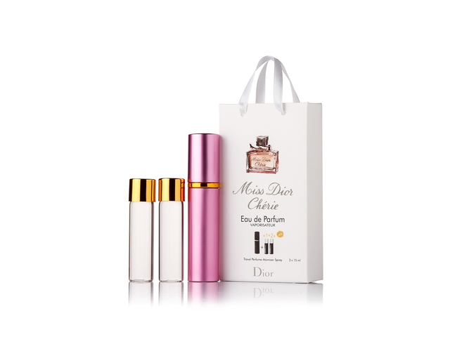 парфюмерия, косметика, духи Christian Dior Miss Dior Cherie edp 3x15ml парфюм мини в подарочной упаковке Женские