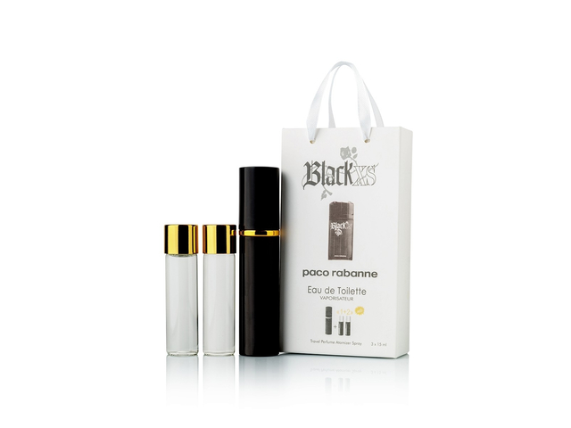 парфюмерия, косметика, духи Paco Rabanne Black XS homme edp 3x15ml парфюм мини в подарочной упаковке Мужские